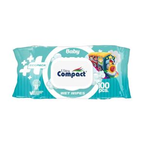 Детские влажные салфетки Ultra Compact Ecopack с клапаном №100