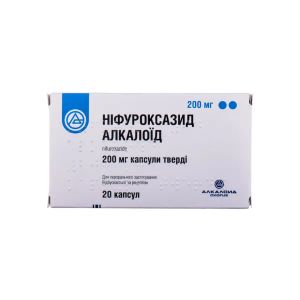 Ніфуроксазид Алкалоїд капсули тверді 200 мг блістер №20