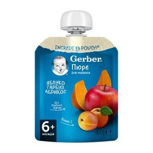 Пюре Gerber яблуко, гарбуз та абрикос 90 г