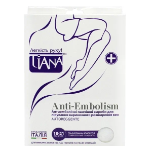 Чулки антиэмболические Tiana 18-21мм 140 den белые размер 5