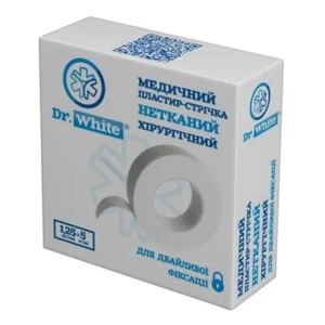 Пластырь-лента медицинская хирургическая на нетканой основе Dr. White 1,25 см ? 5 м