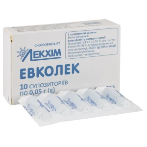 Евколек супозиторії 0,05 г блістер №10