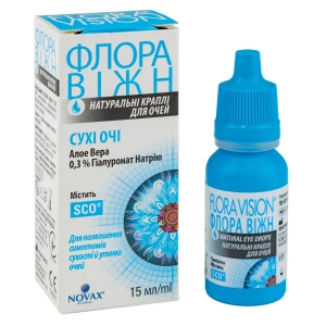 Флора вижн сухие глаза капли глазные 15 мл