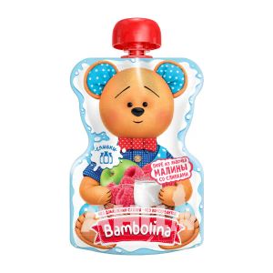 Фруктове пюре Bambolina яблуко, малина, вершки 90 г