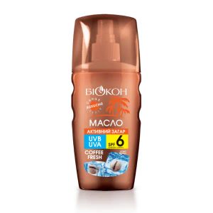 Масло для тела Биокон активный загар SPF 6 кокос, манго 160 мл