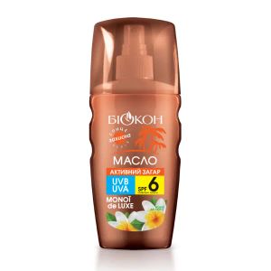 Масло для тела Биокон активный загар SPF 6 монои де люкс 160 мл
