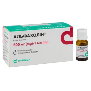 Альфахолін розчин оральний 600мг 7мл №10