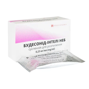 Будесонід-інтелі неб суспензія для розпилення 0,25 мг/мл контейнер 2 мл №20