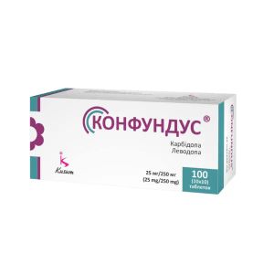 Конфундус таблетки по 25 мг/250 мг блистеры №100