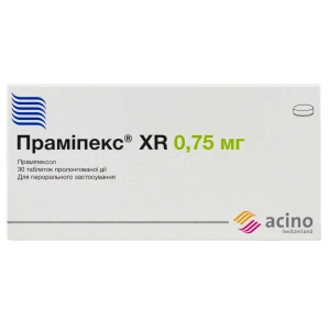 Праміпекс xr таблетки пролонгованої дії 075 мг №30