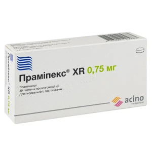 Праміпекс xr таблетки пролонгованої дії 075 мг №30