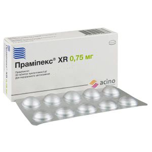 Прамипекс xr таблетки пролонгированного действия 0,75 мг №30