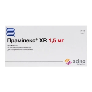 Прамипекс xr таблетки пролонгированного действия 1,5 мг №30