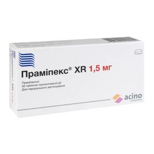 Прамипекс xr таблетки пролонгированного действия 1,5 мг №30