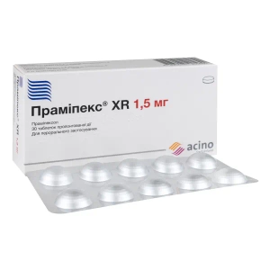 Прамипекс xr таблетки пролонгированного действия 1,5 мг №30