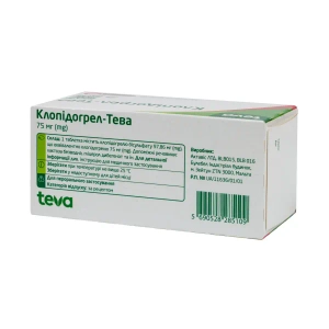 Клопідогрел-Тева таблетки вкриті оболонкою 75 мг №90