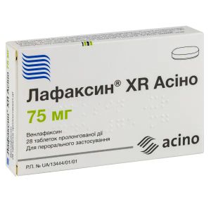 Лафаксін XR таблетки 75 мг N28