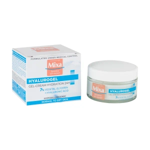 Зволожувальний гель-крем Mixa Hyalurogel для нормальної та сухої чутливої шкіри обличчя 50 мл