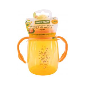 Поильник Baby Team 5004 с силиконовым спаутом и ручками 250 мл