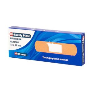 Пластырь Family Plast на тканевой основе 19х72мм №10