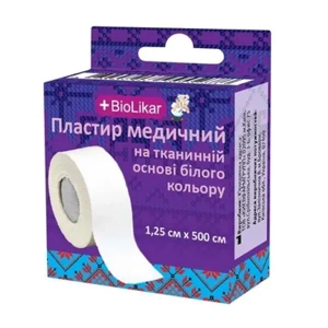 Пластир біолікар 1,25 смх500 см тканинний