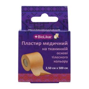 Пластырь биоликар 2,5 смх500 см тканевый телесный