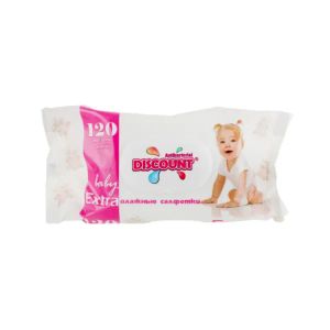 Влажные салфетки Discount Extra для детей алоэ с клапаном №120