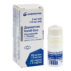 Дорзоптик Комбі Еко краплі очні 20+5мг/мл 5 мл