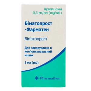 Биматопрост глазные капли раствор 0,3мг/мл флакон 3мл №1