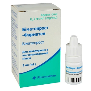Биматопрост глазные капли раствор 0,3мг/мл флакон 3мл №1