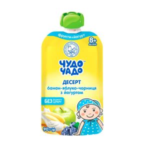 Десерт Чудо-Чадо банан яблуко чорниця з йогуртом 90 г