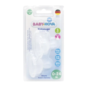 Соска Baby-Nova 14211 силиконовая круглая с широким горлышком для чая №2