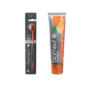 Зубна паста Biomed Vitafresh 100 г + зубна щітка Biomed чорна