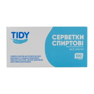Салфетки спиртовые Tidy 30х60 мм №100