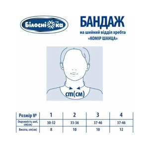 Бандаж Белоснежка Воротник Шанца на шейный отдел позвоночника размер 1