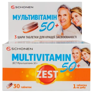 Зест мультивитамин 50+ таблетки №30