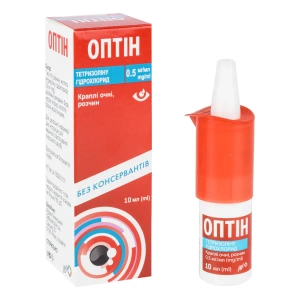 Оптін 0,5мг/мл краплі очні 10 мл