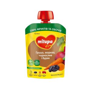 Пюре фруктове Milupa груша морква чорнослив буряк 80 г