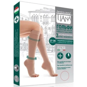 Гольфы компрессионные Tiana с открытым носком 2 класс компрессии 340 den бежевые размер 6