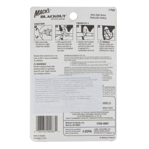 Беруши MACK'S Blackout Foam из полиуретана защита от шума до 32 дБ с контейнером 7 пар