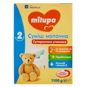 Суміш молочна суха Milupa 2 з 6 до 12 місяців 1100 г