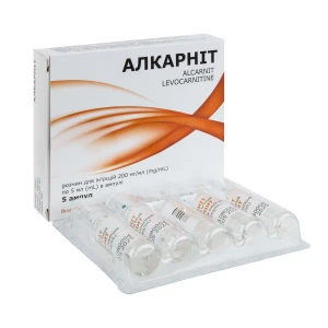 Алкарніт розчин для ін'єкцій 200 мг/мл амула 5 мл №5