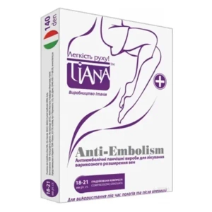 ЧУЛКИ TIANA АНТИЕМБОЛ. 18-21ММ 140 DEN БЕЛ  Р.6  2022