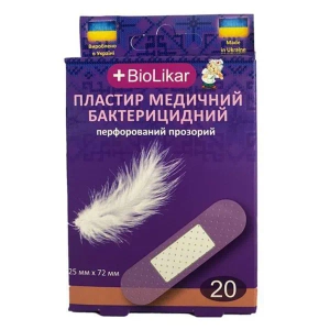 ПЛАСТЫРЬ БИОЛИКАР БАКТ. 25ММХ72ММ ПРОЗ. ПЕРФ. №20   0049