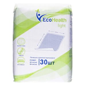 Пелюшки гігієнічні ECOHEALTH LIGHT поглинаючі 60 см х 90 см №30