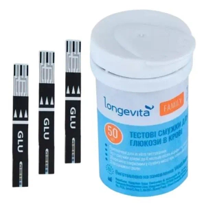 Тест-полоски для измерения глюкозы в крови Longevita Family №50