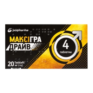 Максігра Драйв таблетки вкриті оболонкою 20 мг №4