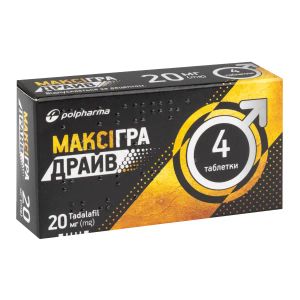 Максігра Драйв таблетки вкриті оболонкою 20 мг №4