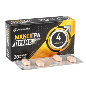 Максігра Драйв таблетки вкриті оболонкою 20 мг №4