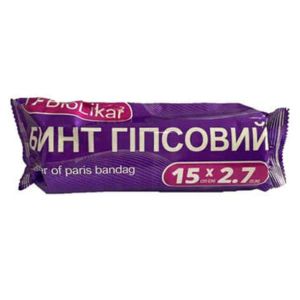 БИНТ ГИПСОВЫЙ 15 СМ Х 2,7 М БИОЛИКАР